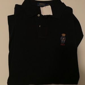 RALPH LAUREN EMBROIDER POLO BEAR NAVY BLUE POLO